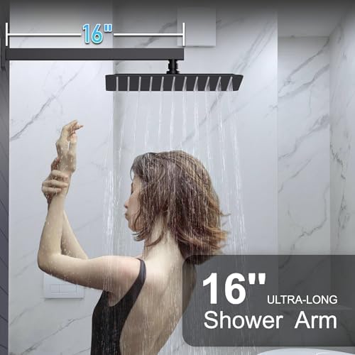 12-inch Black Shower System Set