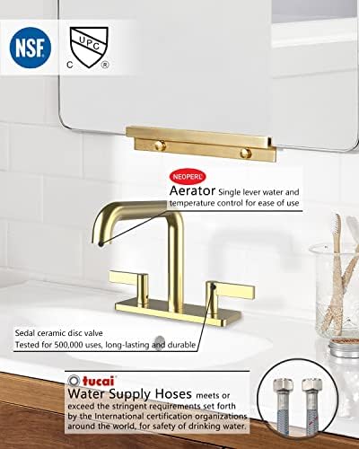 Bathroom Faucet 2-Handle Brushed Gold indarecom