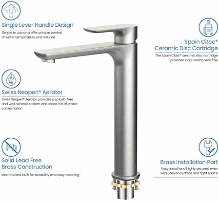 Modern Solid Brass Bath Faucet with Swiss Aerator