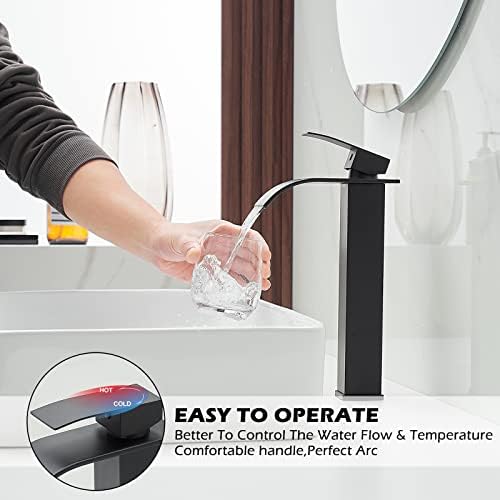BWE Matte Black Single Handle Bathroom Faucet