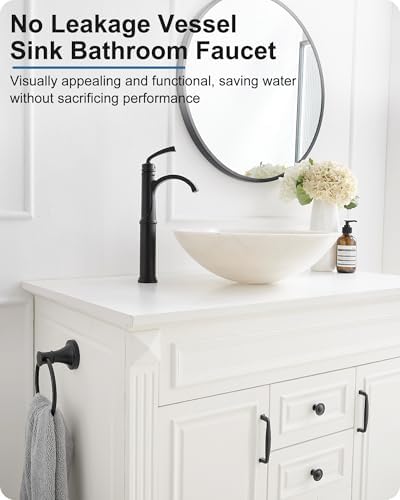 Tall Black Vessel Faucet Non-Leakage Touch On Faucet for Bathroom