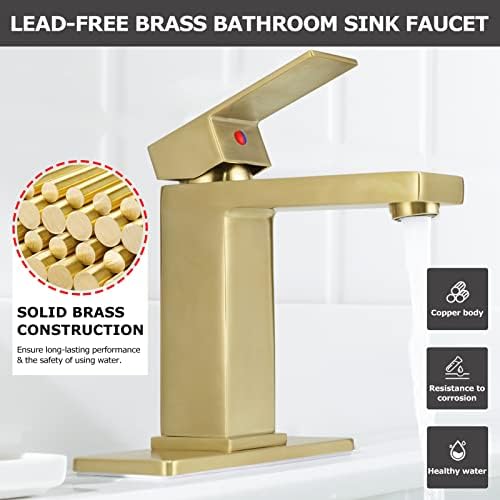 EZANDA Brass Single-Handle Bathroom Faucet