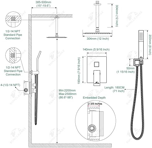 Complete Rainfall Shower System