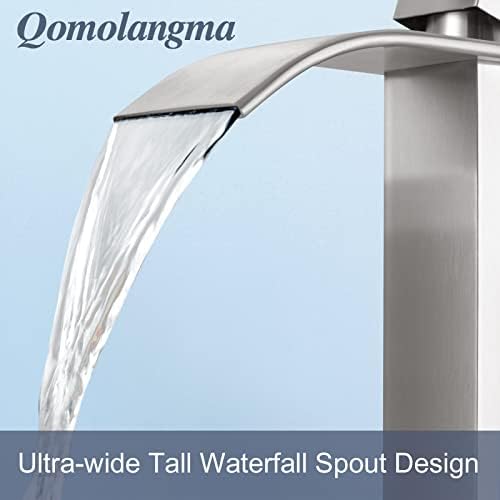 Tremendous Waterfall Bathroom Sink Faucet with Brushed Nickel Design