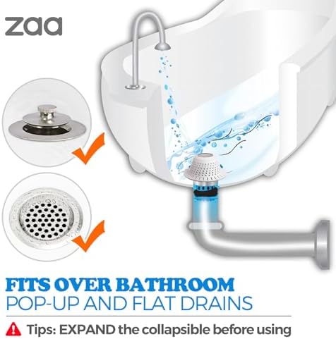 Stain Prevention and Hair Catcher for Drains - Durable Silicone Collapsible Protector