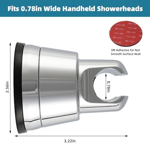 iFealClear Vacuum Suction Cup Shower Head Holder Wall-Mounted Chrome