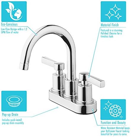 Two Handle High Arc Polymerpolish Chrome Faucet