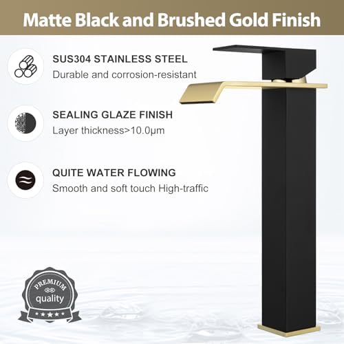 Rust-Resistant Black and Gold Faucet