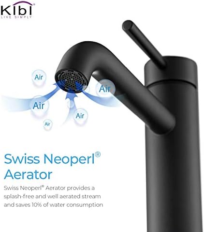 Solid Brass Bathroom Faucet Matte Black Top Handle Design Lead-Free Durable