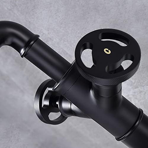 KunMai Bathroom Vessel Sink Faucet Matte Black 1-Hole 2-Handle Brass Faucet