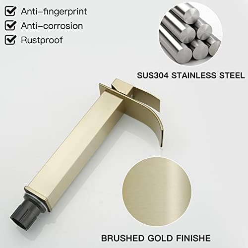 Stunning Tall Faucets Waterfall Faucet for Bathroom Sink Single Handle Brushed Gold
