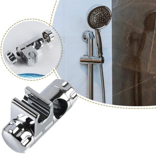Adjustable shower head holder with suction cup wall mount for shower wand