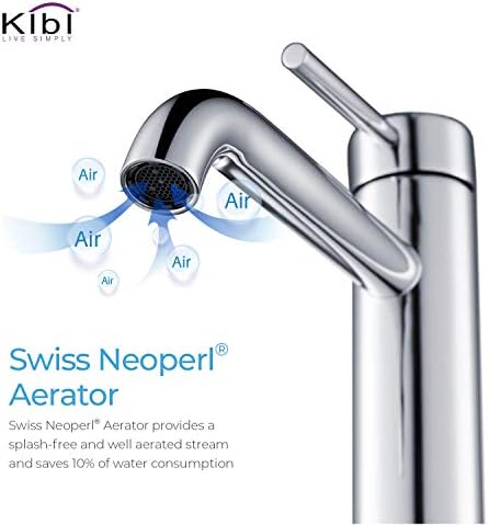 KIBI KBF1009 Solid Brass Sink Faucet Rust Resistant Chrome Finish