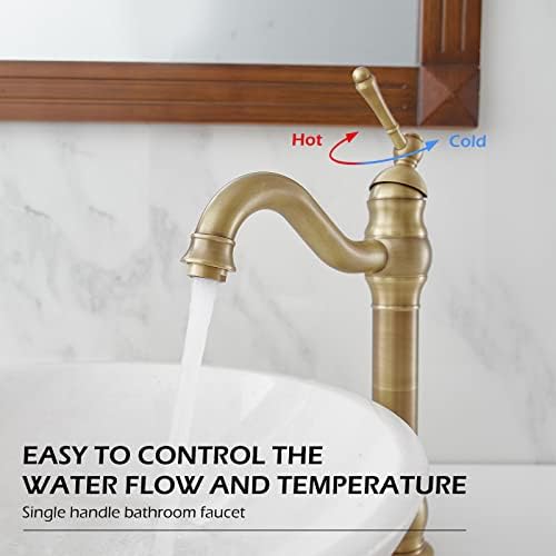 BWE 360 Swivel Bathroom Faucet - Elegant antique brass finish for your bathroom
