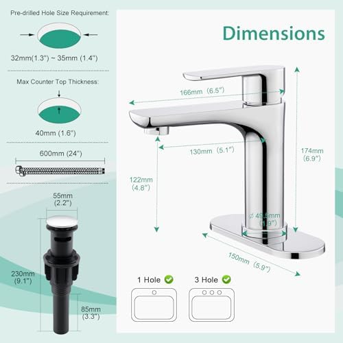 Faustina Chrome Single Hole Faucet True Faucet Series