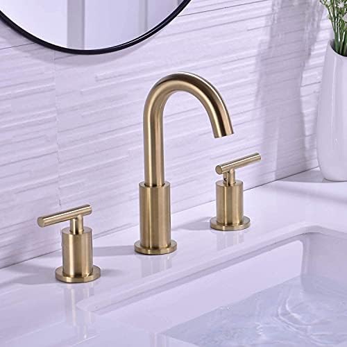 TRUSTMI Brushed Gold Bathroom Faucet and 4 Piece Hardware Accessories Set Bundle