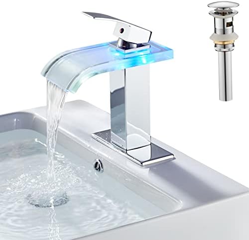 Loopan 3-Color Changing LED Waterfall Faucet