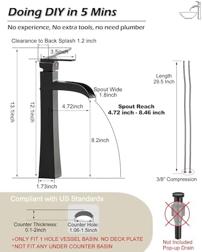 Elevate Your Bathroom Design with the Elegantly Tall Vessel Faucet