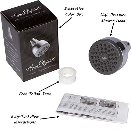 Aqua Elegante 3-inch Chrome High-Pressure Shower Head