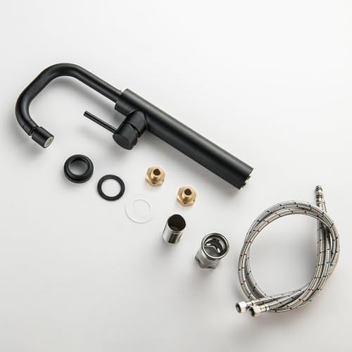 Bath Faucet 360 Swivel Tall Bath Sink Black