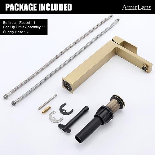AmirLans Brushed Gold Vessel Sink Faucet