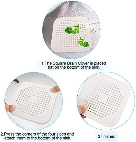 Square TPR Drain Cover Suction Cup 2-Pack