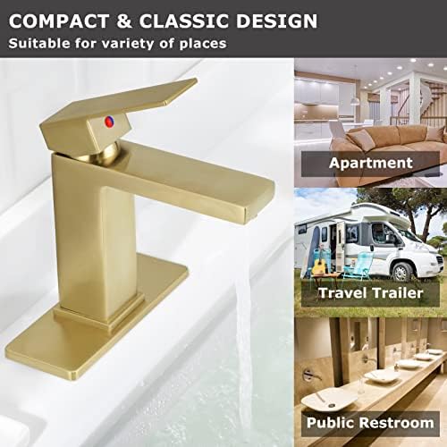 EZANDA Brass Single-Handle Bathroom Faucet