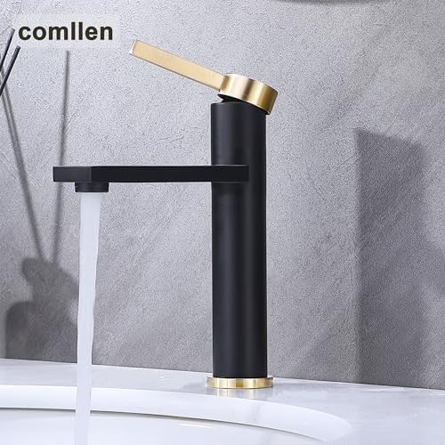 Bathon Black and Gold 304 Stainless Steel Bathroom Faucet