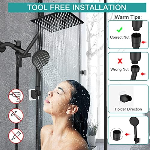 8 High Pressure Rainfall shower head combo
