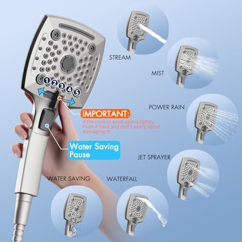 ELLOALLO bathtub shower combo rainfall handheld