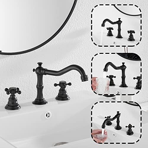 GGStudy Black 2-Handle 3-Hole Bathroom Faucet