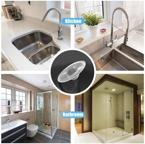 Lechay Stainless Steel Bath Drain Hair Catcher 2pc