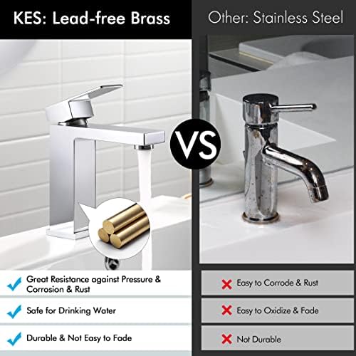 Luxury Lead-Free Brass Bathroom Faucet cUPC Certified Chrome Finish