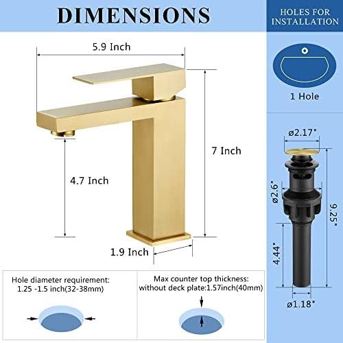 Tohlar Gold Single Handle Faucet