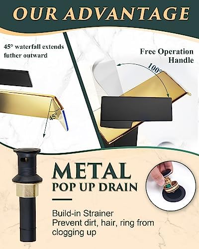Tall Vessel Sink Faucet 1126-inch Stainless Steel Brass Matte BlackShiny Gold