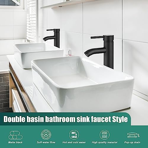Sturdy Vessel Sink Faucet Matte Black Single Handle Durable for Heavy Use