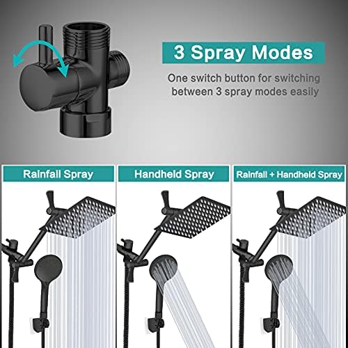 8 High Pressure Rainfall shower head combo