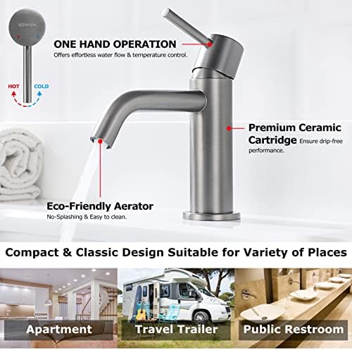 EZANDA Brass Single-Handle Bath Faucet