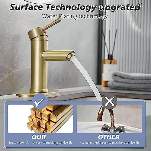 Greenspring Brushed Gold Bathroom Faucet No Drip Adjustable Temperature Elevate Your Bathroom Experience