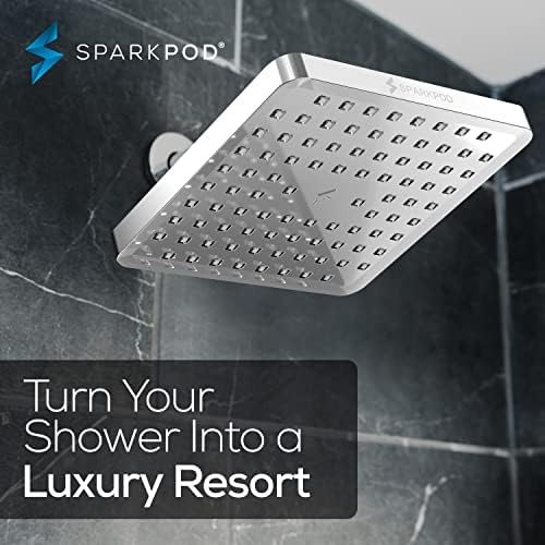 Luxury High-Pressure Rain shower head in Chrome 8 inch