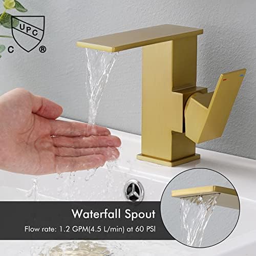 KES Brushed Gold Bathroom Faucet Durable Touch On Faucet for Your Bathroom