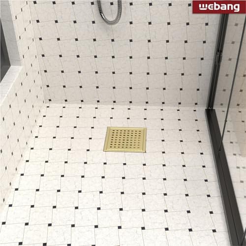 6 Inch Square Shower Drain with Flange
