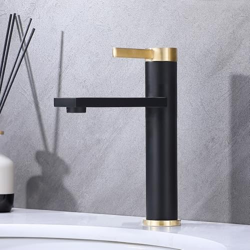 Bathon Black and Gold 304 Stainless Steel Bathroom Faucet