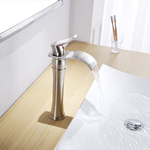 Elegant Vessel Sink Faucet withBrushed Nickel Design