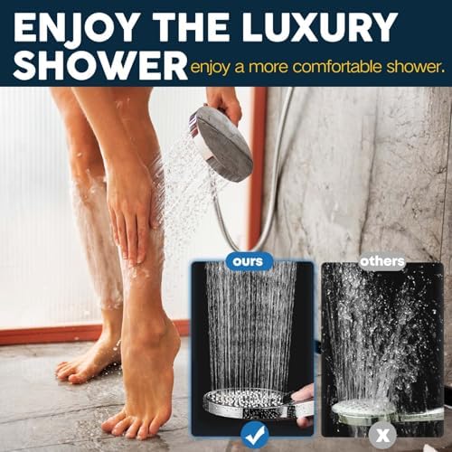 8 Square Rain shower Head with Adjustable Arm High Pressure Flow