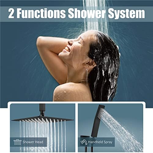 Aolemi Ceiling Mount Rain Shower System with Spray Faucet Set