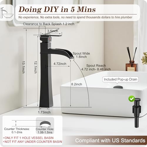 HOIGY Single-Handle Brass Vessel Sink Faucet