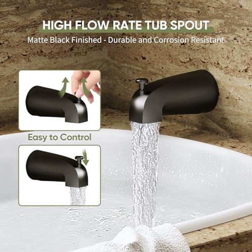 Experience Luxury with Kurpot 8-inch Matte Black Shower Faucet Set