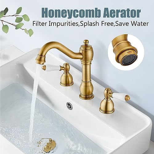Elegant antique brass bathroom faucet