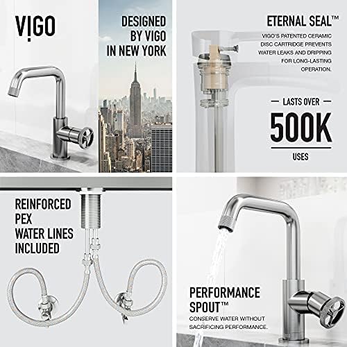 9 Single Handle Faucet Contemporary Style VIGO Cass Brushed NickelVG01047BN